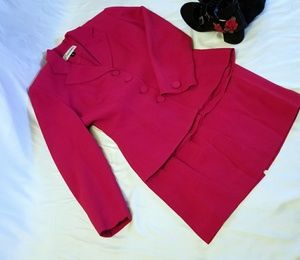 Barami Fuschia Two Piece Skirt Suit, Size 2